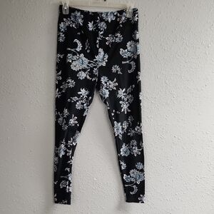 LuLaRoe Black and White Floral Leggings